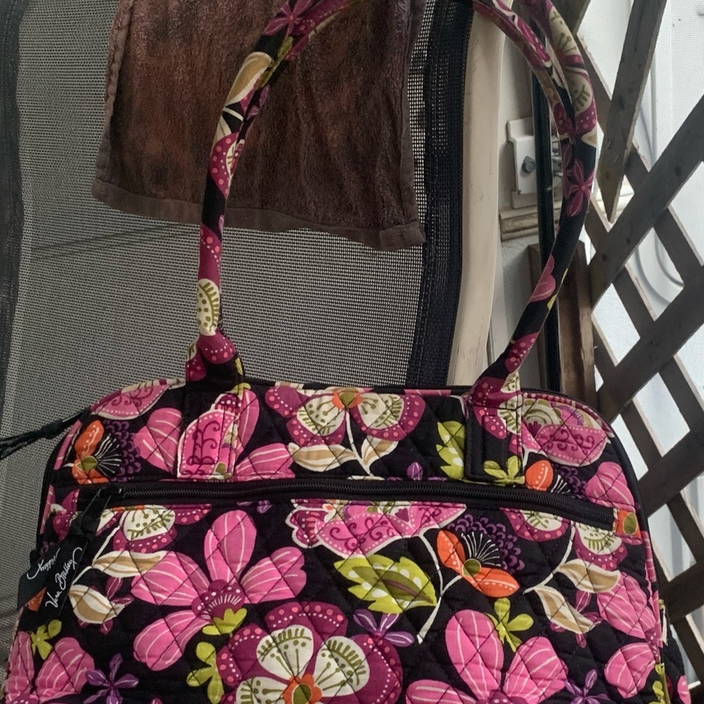 Vera Bradley Pink and Green Floral Tote